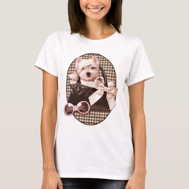 Camiseta Perrito de Houndstooth Westie (Anverso)