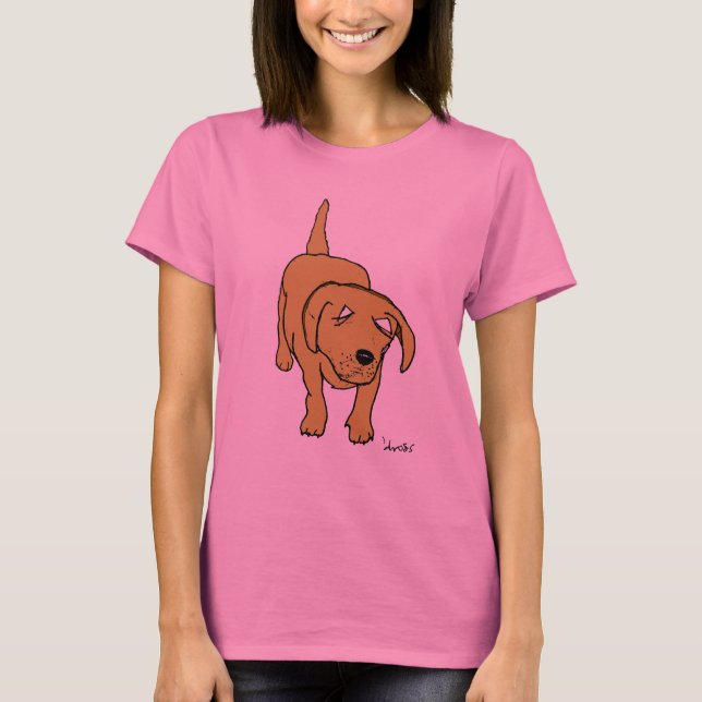 Camiseta perrito de Labrador (chica) (Anverso)