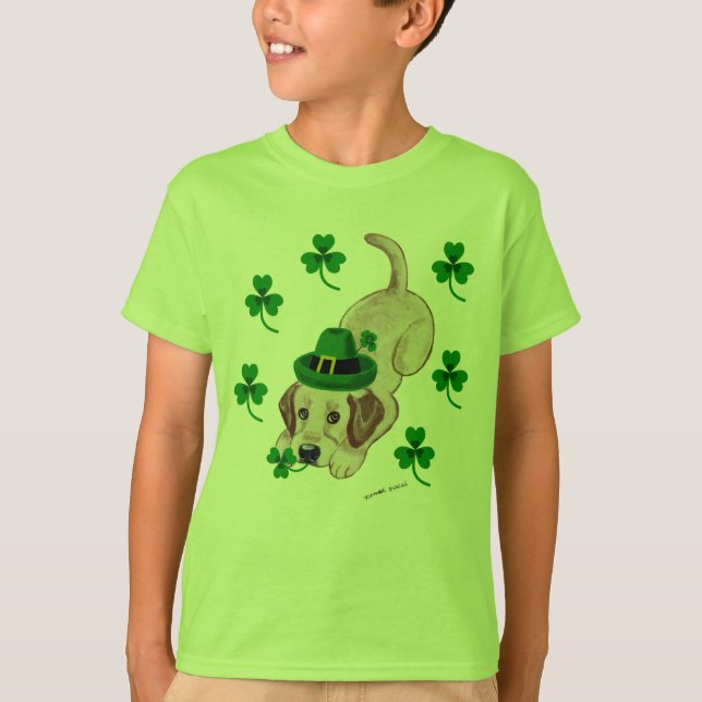 Camiseta Perrito de Labrador del amarillo del día de St (Anverso)
