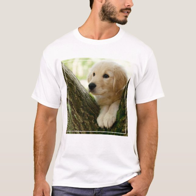 Camiseta Perrito de Labrador que se sienta en un ajuste del (Anverso)