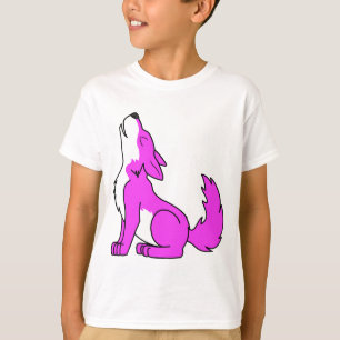 Camiseta Perrito de lobo rosado que grita