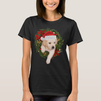 Camiseta Perrito de perro de Labrador con sombrero de Santa