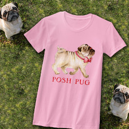 Camiseta Perrito de pug lindo en la corbata de la corbata d