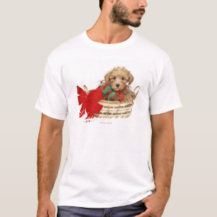 Camiseta Perrito del caniche que se sienta en cesta del