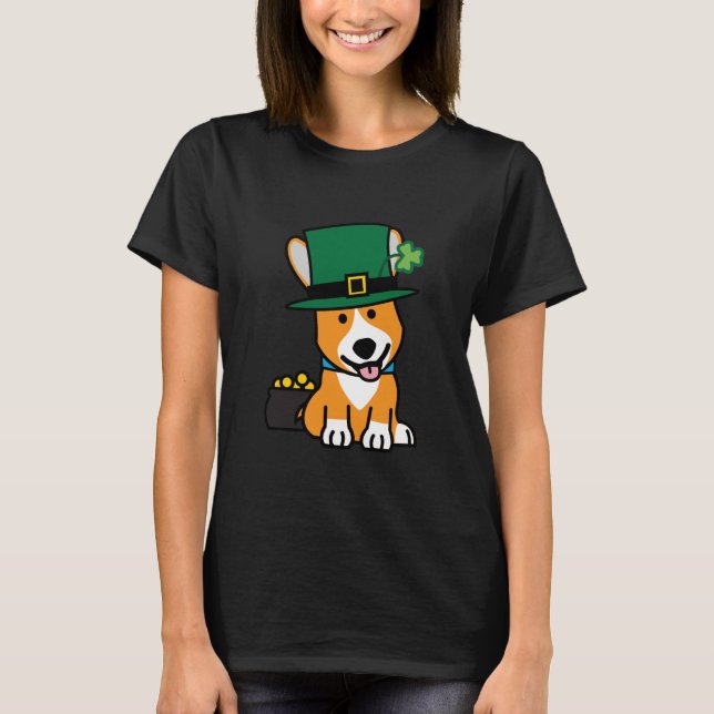 Camiseta Perrito del perrito del perro del Leprechaun del (Anverso)