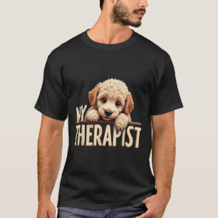 Camiseta Perrito Divertido Mi Terapeuta Caniche Perro 