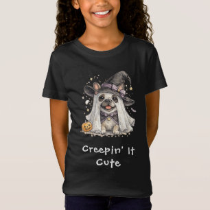 Camiseta Perrito francés bulldog bruja de Halloween Creepin
