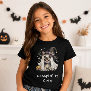 Camiseta Perrito francés bulldog bruja de Halloween Creepin
