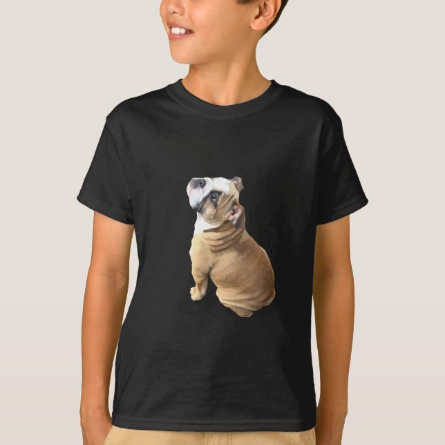 Camiseta Perrito inglés del bulldog con PERSONALIZAR del (Anverso)