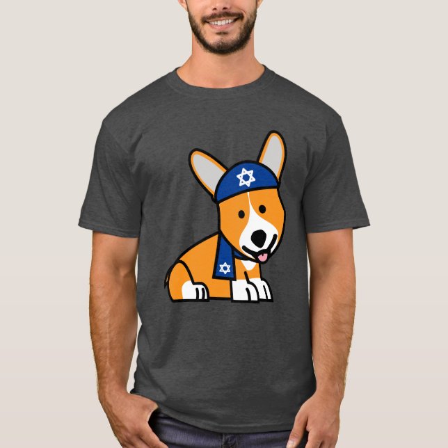 Camiseta Perrito judío feliz del perro de los Corgis del (Anverso)
