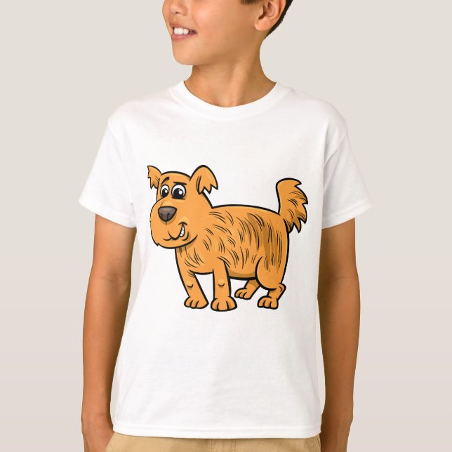 Camiseta Perrito Naranja Desgreñado (Anverso)