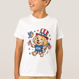 Camiseta Perrito Patriota Día de la Independencia de EE. UU