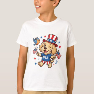 Camiseta Perrito Patriota Día de la Independencia de EE. UU