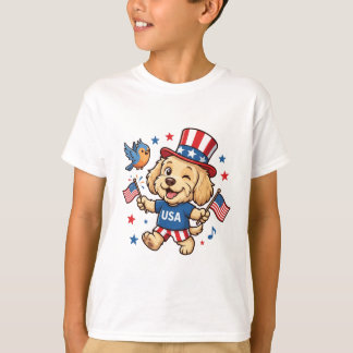 Camiseta Perrito Patriota Día de la Independencia de EE. UU