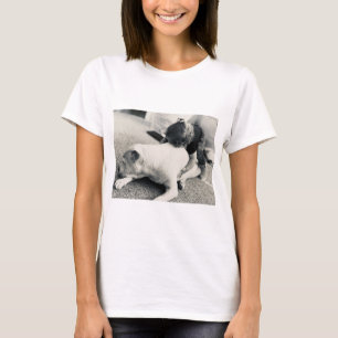 Camiseta Perrito pitbull somnoliento y mimos de bebé