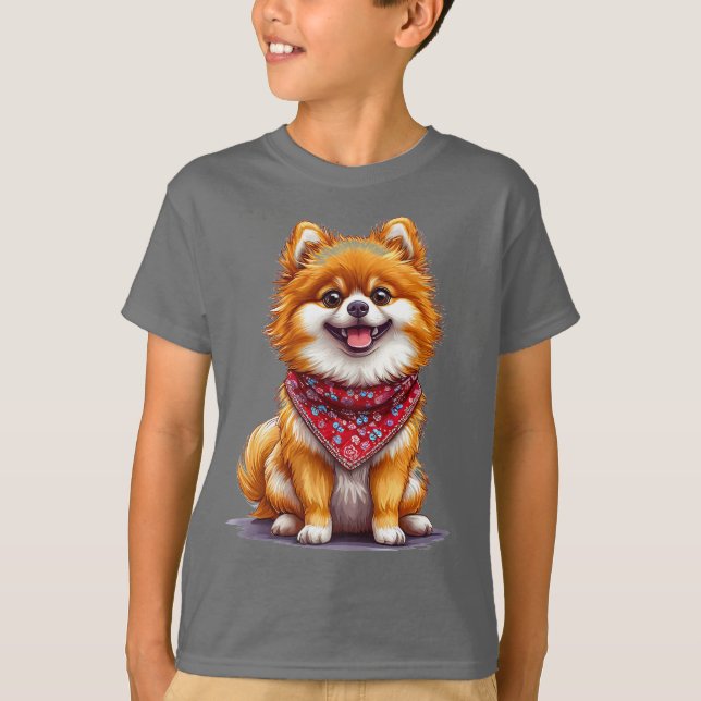 Camiseta Perrito Pomerania adorable (Anverso)