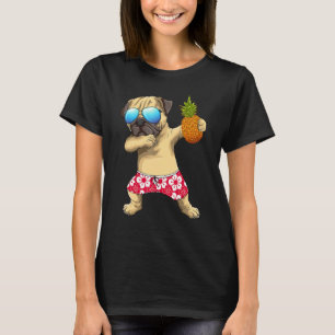 Camiseta Perrito Pug Adorable Haciendo Dab Piña Fruta Tropi