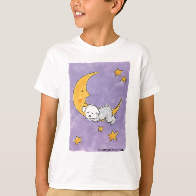 Camiseta Perrito que duerme en la luna (Anverso)