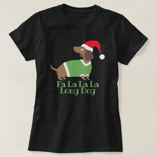 Camiseta Perrito salchicha divertido de Navidad (Diseño del anverso)