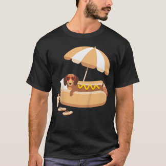 Camiseta Perrito salchicha divertido Hotdog Verano-Playa Pe