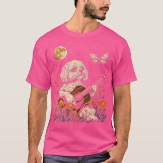 Camiseta Perrito Shih Tzu tocando la guitarra Cottagecore