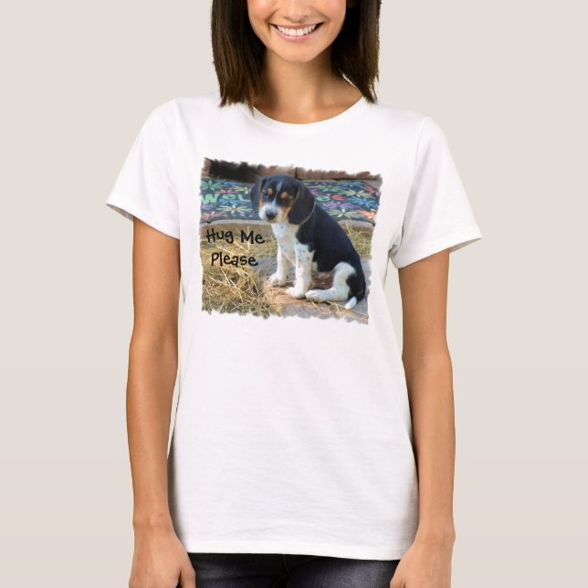 Camiseta Perrito Snoopy lindo del beagle - abrazo MePlease (Anverso)