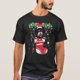 Camiseta Perrito tibetano lindo de Navidad en media de Navi
