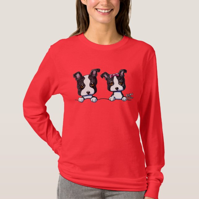 Camiseta Perritos de Boston Terrier (Anverso)