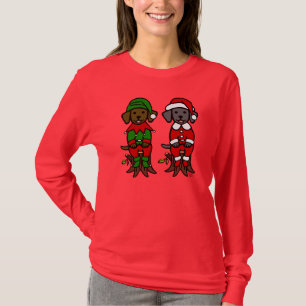 Camiseta Perritos gemelos del laboratorio del navidad
