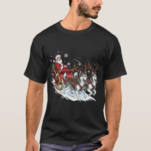 Camiseta Perritos Husky Divertidos Navidad