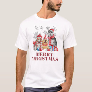 Camiseta 🐶 Perritos Navideños Adorables con Regalos – Aleg