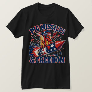 Camiseta Perritos Patrióticos Misiles de Cerdo y Libertad