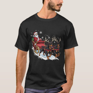 Camiseta Perritos Rottweiler Divertidos De Navidad Amante D