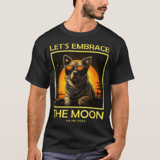 Camiseta Perro Abraza Luna Eclipse Solar Total 2024 Diverti