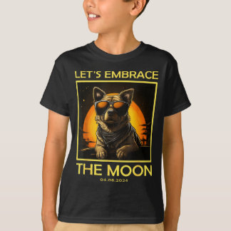 Camiseta Perro Abrazo de Luna del Eclipse Solar Total 2024