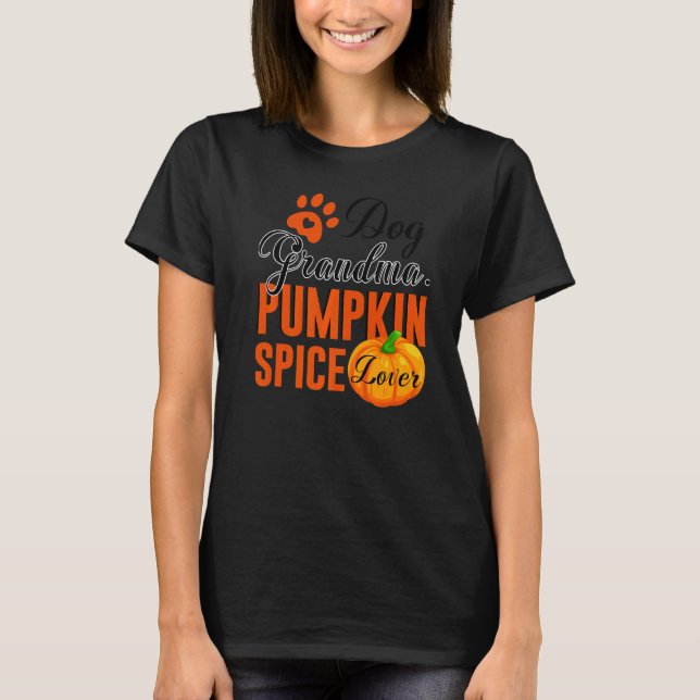 Camiseta Perro Abuela Calabaza Spin Cull Fall Mujeres (Anverso)