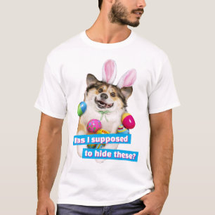 Camiseta Perro acostado sobre huevos de Pascua