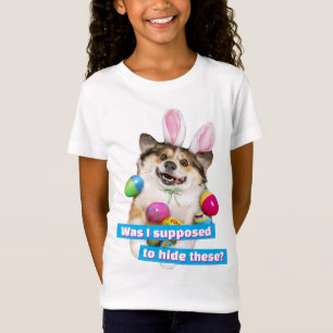 Camiseta Perro acostado sobre huevos de Pascua