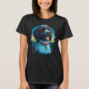 Camiseta Perro acuático portugués lindo en perro de agua po
