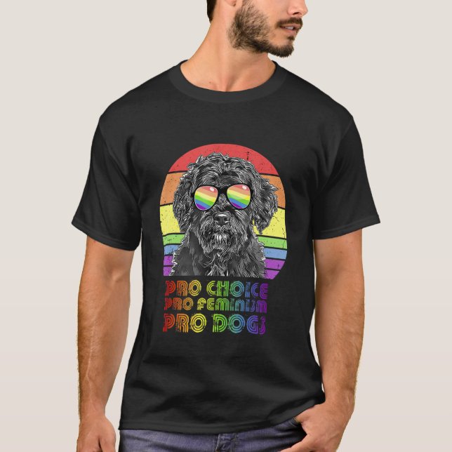 Camiseta Perro acuático portugués Pro Choice Pro Feminismo  (Anverso)
