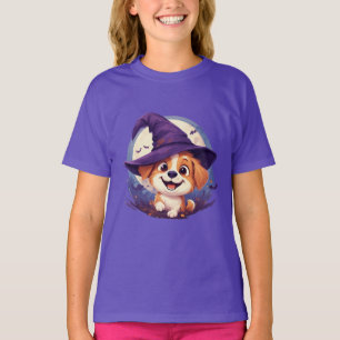 Camiseta Perro Adorable con Sombrero de Bruja