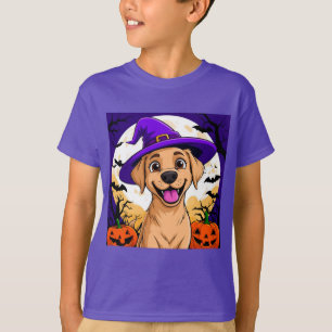Camiseta Perro Adorable con Sombrero de Bruja