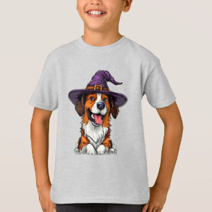 Camiseta Perro Adorable con Sombrero de Bruja