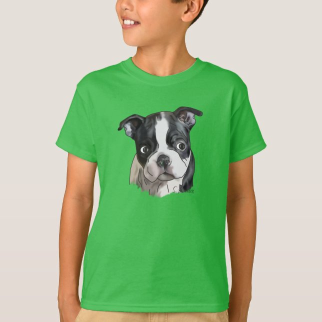Camiseta Perro adorable de raza Boston Terrier (Anverso)