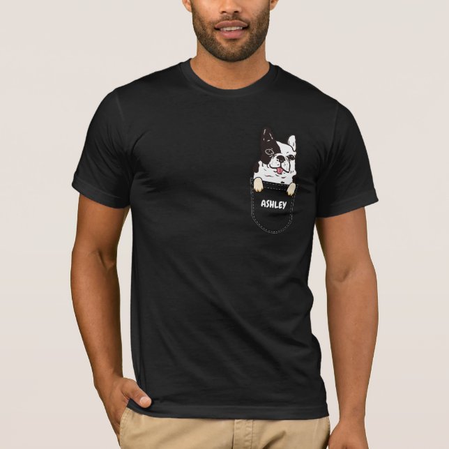 Camiseta Perro adorable del Bulldog francés de bolsillo (Anverso)