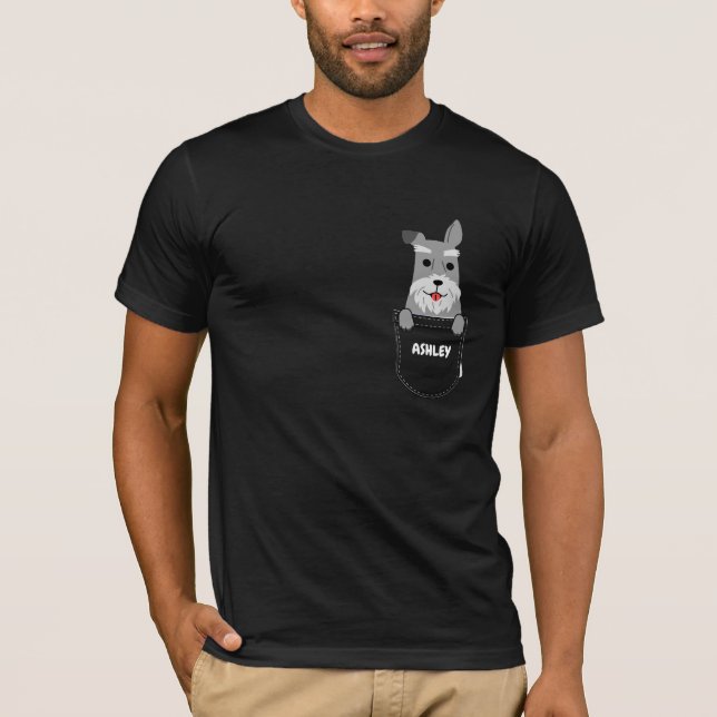 Camiseta Perro adorable del cachorro Schnauzer en miniatura (Anverso)