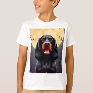 Camiseta Perro Adorable en Escena de Halloween con Calabaza