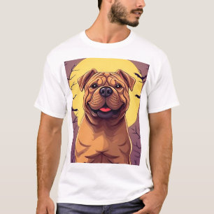 Camiseta Perro Adorable en Escena de Halloween con Calabaza
