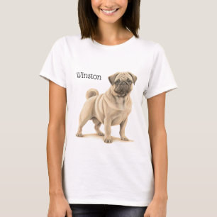 CAMISETA PERRO ADORABLE NEGRO Y DE TIPO PUG