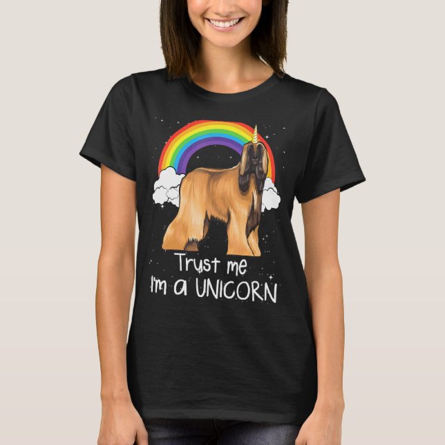 Camiseta Perro afgano arcoíris Confía en mí soy un perro un (Anverso)